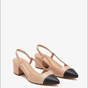 Express Toe Cap Slingback Block Heels